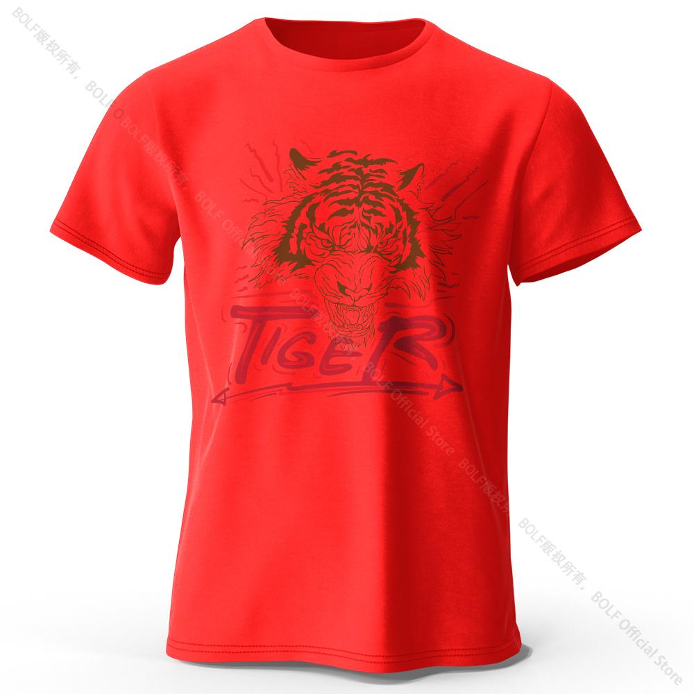 Cultural Tiger Motif Printed 100% Cotton T-Shirt, Soft & Comfortable Round Neck Short Sleeve Tee for Men & Women