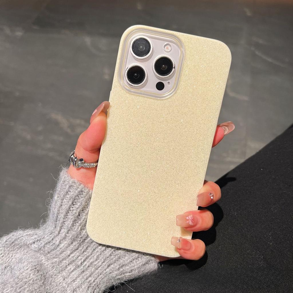 Glitter Solid Color Phone Case for iPhone 15 14 13 Pro Max Sparkly Shockproof Cover