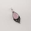 Rose Chalcedony Gemstone 925 Sterling Silver Handmade Designer Pendant 1.5" For Gift PP-70-18