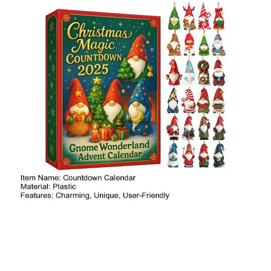 Gnome Countdown Calendar 2025 24-Day Advent Calendars with 24 Gnomes