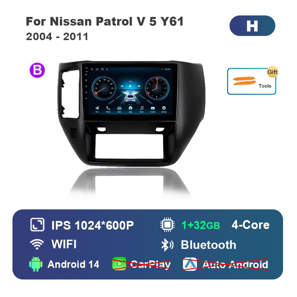 

GPS Навигация Android 14 для Nissan Patrol V 5 Y61 2004 - 2011 Автомобильный Видео Мультимедийный Плеер Разделенный Экран 4G BT DSP Стерео WiFi