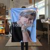 1PC Anime Series Custom Name Patterned Flannel Blanket Suitable For All Seasons For Home Decor Warmth And Comfort Gifts Holiday Present