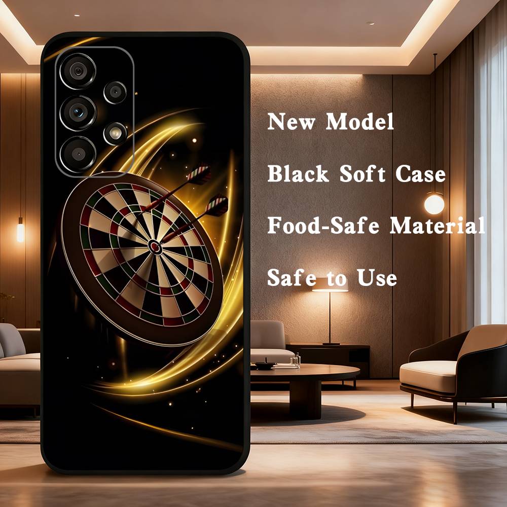 

Darts Phone Case For Samsung Galaxy A73,31,32,72,41,53,52,71,22,5G,Note,J7,8,9 Soft Black Silicone Cover SamsungNote20