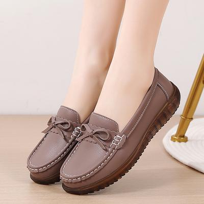 Freizeitschuhe Frühling und Herbst weichsohlige leichte Damenschuhe mittlere Damenschuhe rutschfeste Slipper Doudou-Schuhe