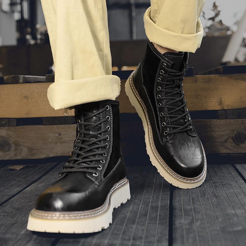 Martin Boots Men's 2025 New Winter High-top Warm Thick-soled Tooling Boots Men's Non-slip Versatile Casual Men's Boots