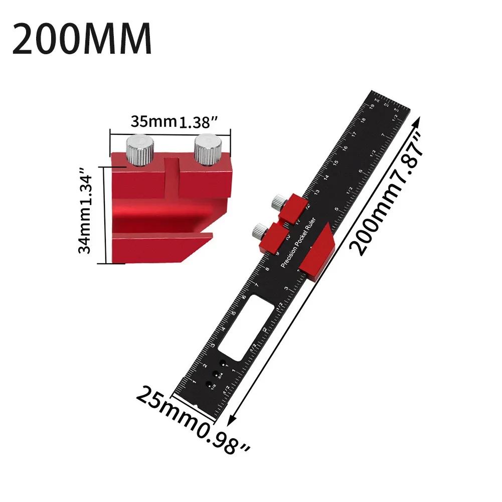 Riglă de poziționare pentru prelucrarea lemnului, instrument de aspect, riglă din aliaj de aluminiu cu opritor glisant, instrument de măsurare a trasării și marcarii