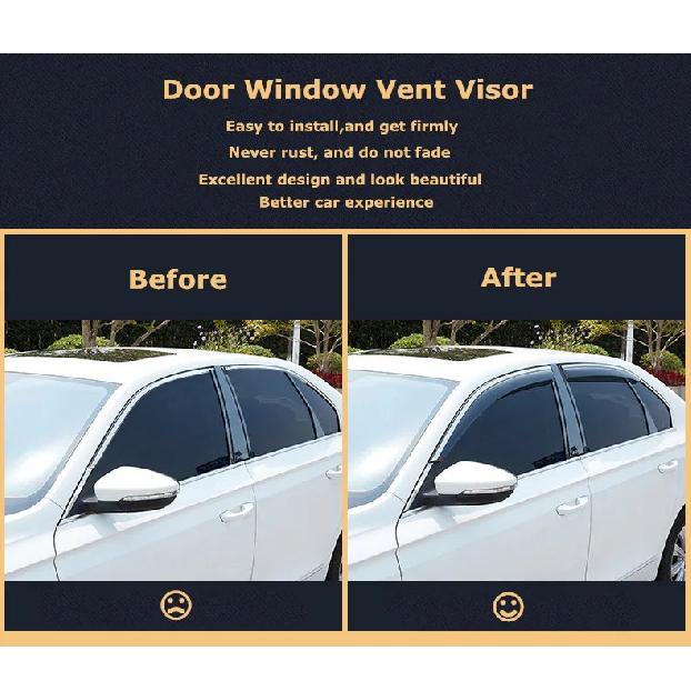 1 Set Rain Guards Suitable for Jeep Wrangler JL 2007-2017 Vent Window Visor Car Window Deflectors Rain Sun Vent Shade Rain Guard