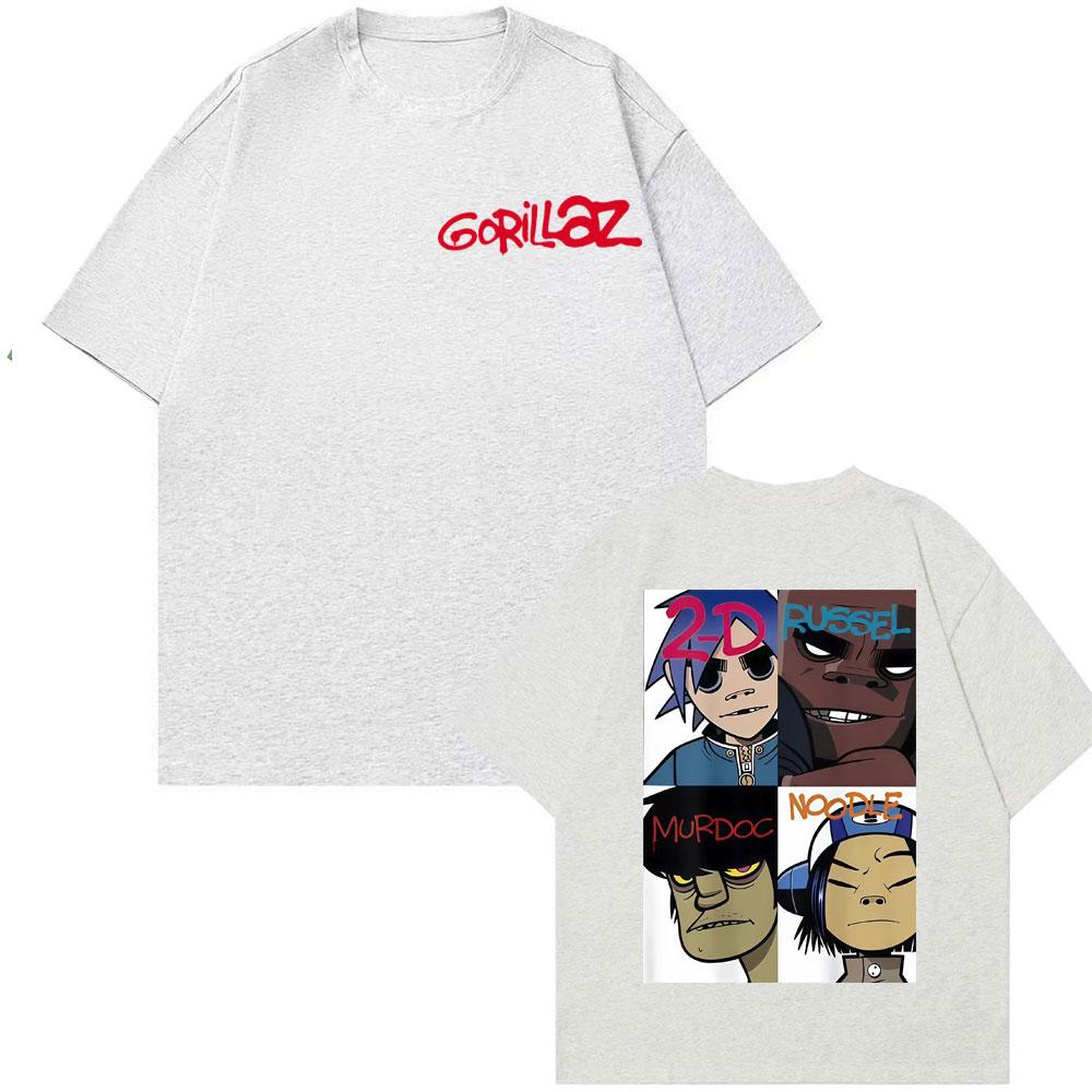 Gorillaz Band Gesichts Kunst Grafische T-Shirts Herren Damen Kleidung Retro Straße Hohe Qualität T-Shirts Mode Komfort Hip Hop T-Shirt