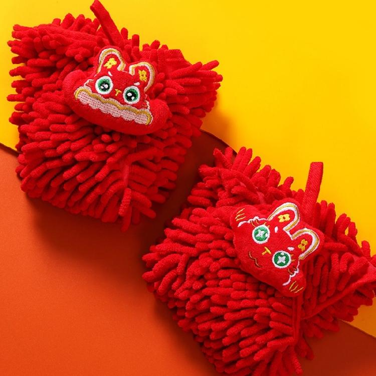 Red Hands Towel Home Super Absorbent Eco-Friendly Wipe Cloth Chenille Material