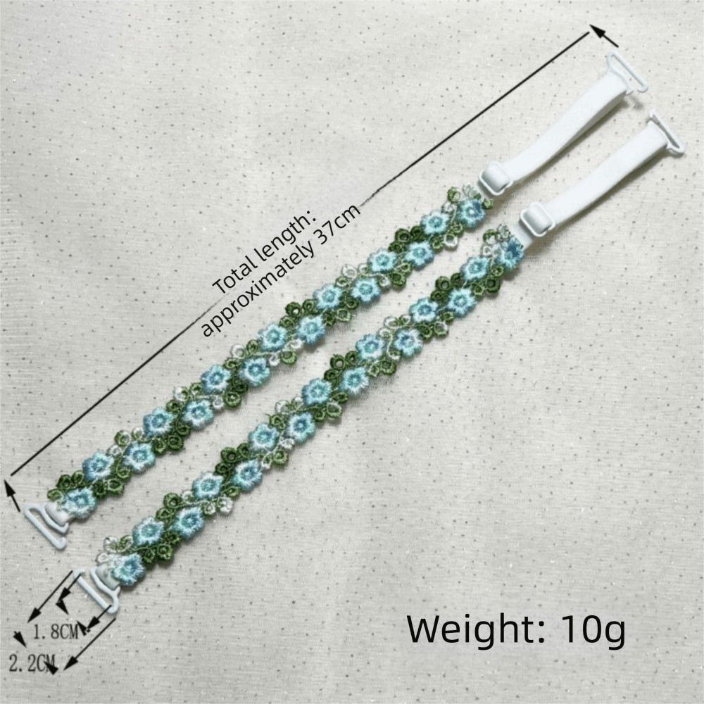 Removable Floral Bra Straps Polyester Anti-slip Shoulder Straps Sweet Flowers Adjustable Floral Shoulder Belts