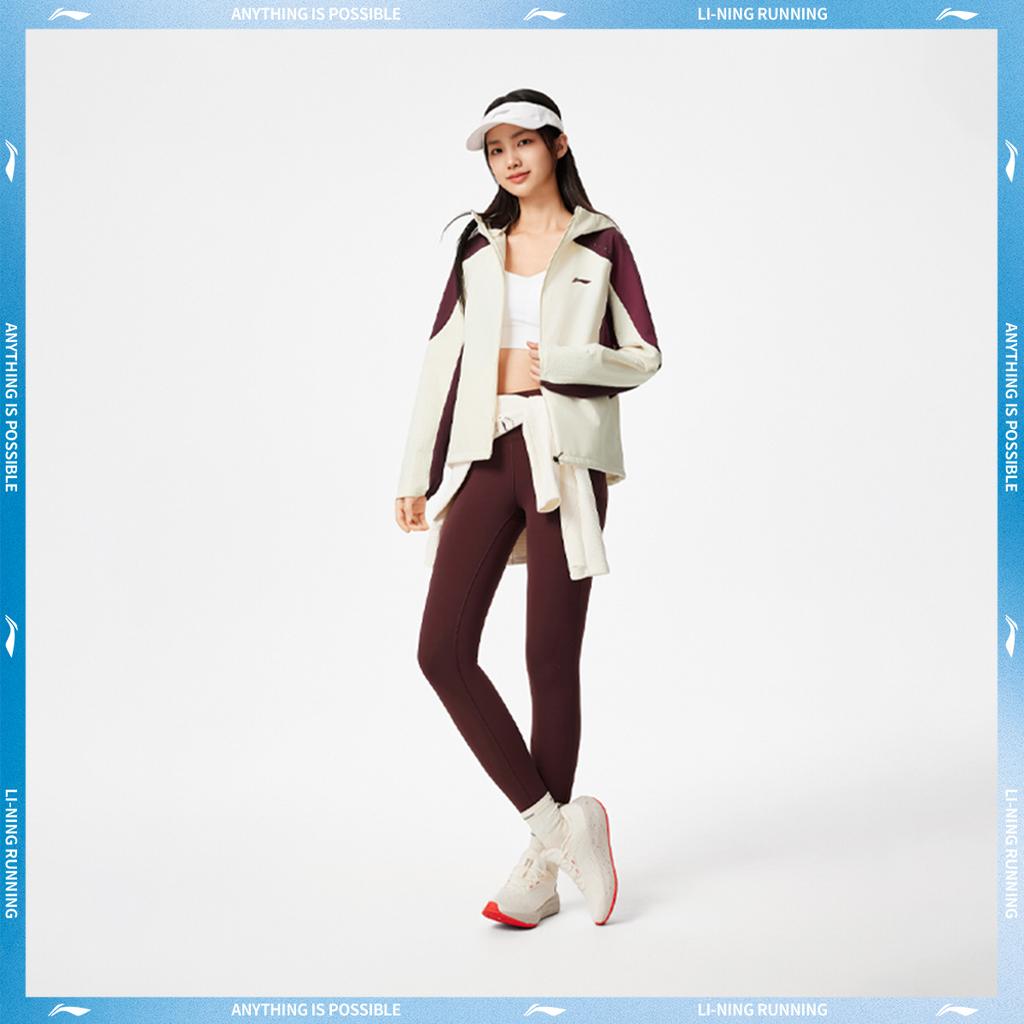 Li Ning Running Series Windproof Water-Repellent Hooded Softshell Jacket Women jackets AFDVB56-3