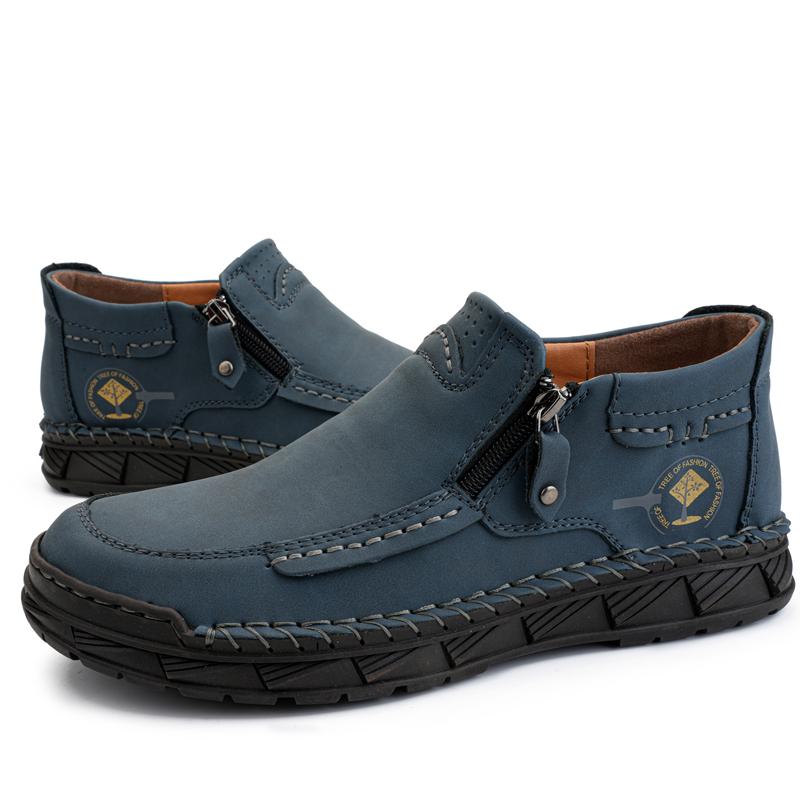 

Сапоги из спилка ручной работы, мужская обувь, удобные ботильоны для мужчин, повседневная обувь, обувь для инструментов большого размера 43 синий