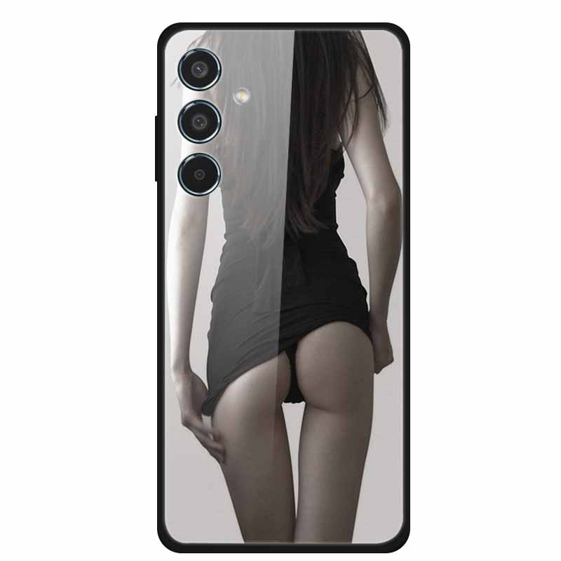 Glass Cellphone Case For Samsung Galaxy M35 Hard Plastic Back Cover For Samsung M 35 Flowers Painted Cases Fundas Shell Shield