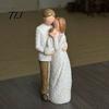 Gift for Valentine Day Wooden Texture Resin Figurine, Hand Carved Mother & Child/Family/Couple/Dog Owner Decorative Statue Office Statue,