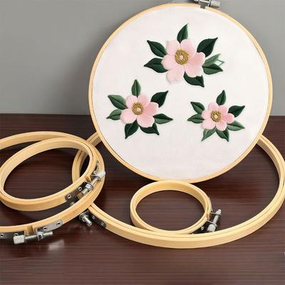 Kreuzstich Bambusrahmen Stickrahmen Stickständer Applikationsstickrahmen Blumenbefestigungsring Runder Stickständer