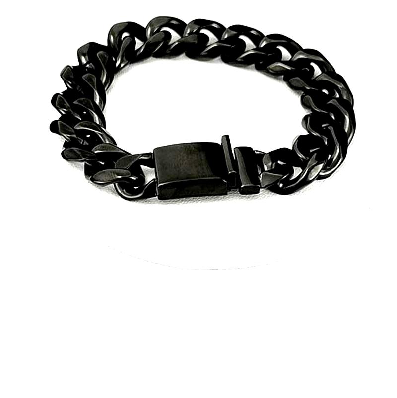 

Ювелирные изделия Черный кубинский браслет из нержавеющей стали для мужчин и женщин 9mm-25cm