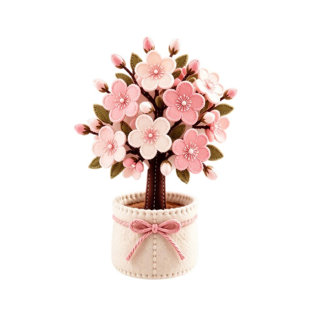 DIY Kit for Adults – Plant and Flower Themed Patchwork Sewing Set with Non-Woven Fabric Materials