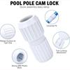 White Pool Pole Replacement Cam Lock Pool Rod Accessories Connector Joint Pool Pole Connector