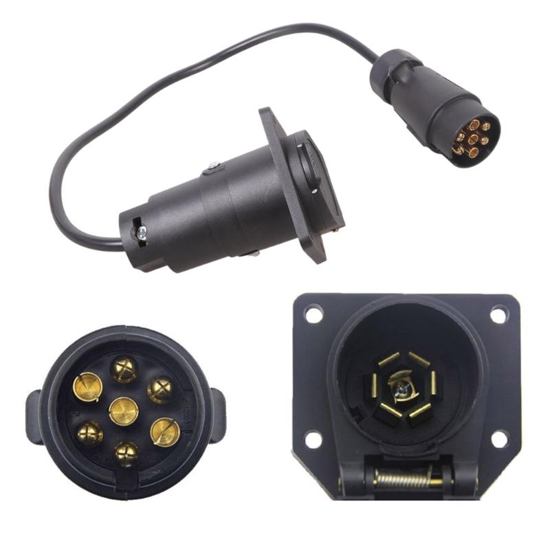 Anhängeradapter 5-polig 7-polig Doppelkopfstecker 60cm ABS-Konstruktion Geeignet für Fahrzeugabschleppen Kompatibilität