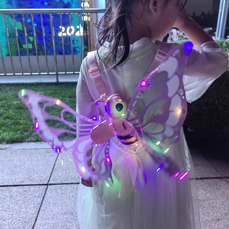 Elektrická Motýlí Křídla Pohyblivá Vílí Křídla se Světlem Pohádková Křídla pro Děti Narozeniny Vánoce Cosplay Oblečení Anděl Dívky Hračka