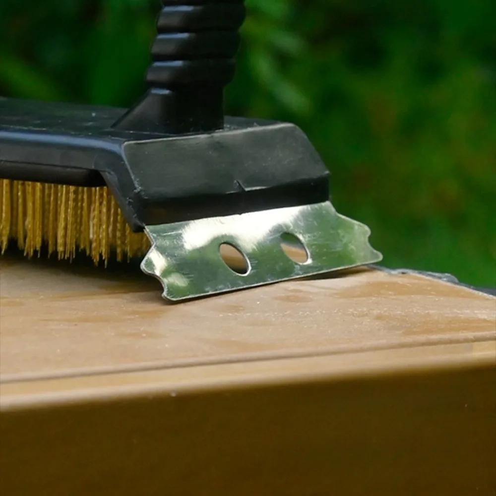 3-in-1 BBQ Stainless Steel Camping  Wire Brush Cleaner Brush Multi-Functional Barbecue Oven Brush for Grill Cleaning Durable