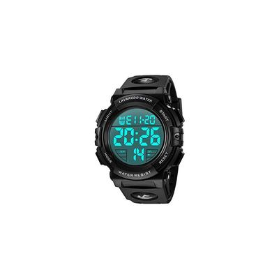 Senors Digital Sports Watch Men's 50m Waterproof Multi-Function LED Display Outdoor Watch Black