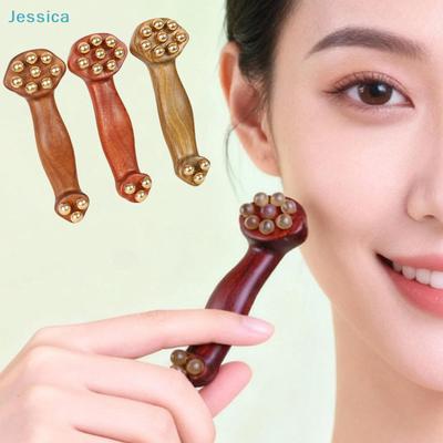 Wooden Handle Metal Ball Massage Tool - Multi-Color Body Relaxation Roller for Muscle Relief