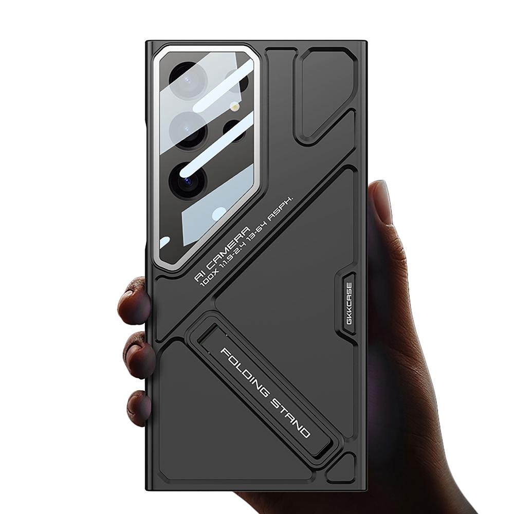 For Samsung Galaxy S24 Ultra Case Mecha Style Shockproof Hard PC Phone Cover with Kickstand