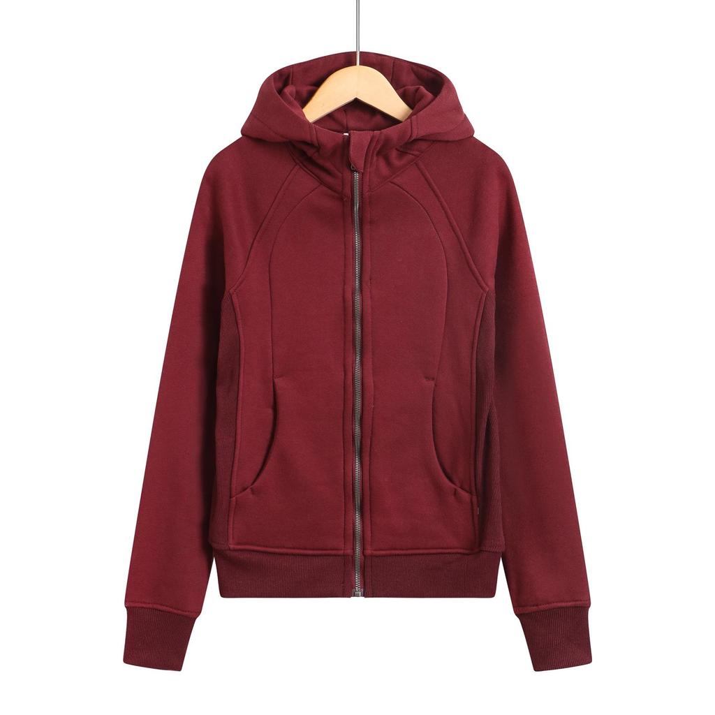 Women's Slim Fit Scuba Hoodie - Casual Yoga Zip-Up Sweatshirt