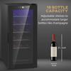 18-Bottle Narrow Wine Fridge, with Lights - Black
