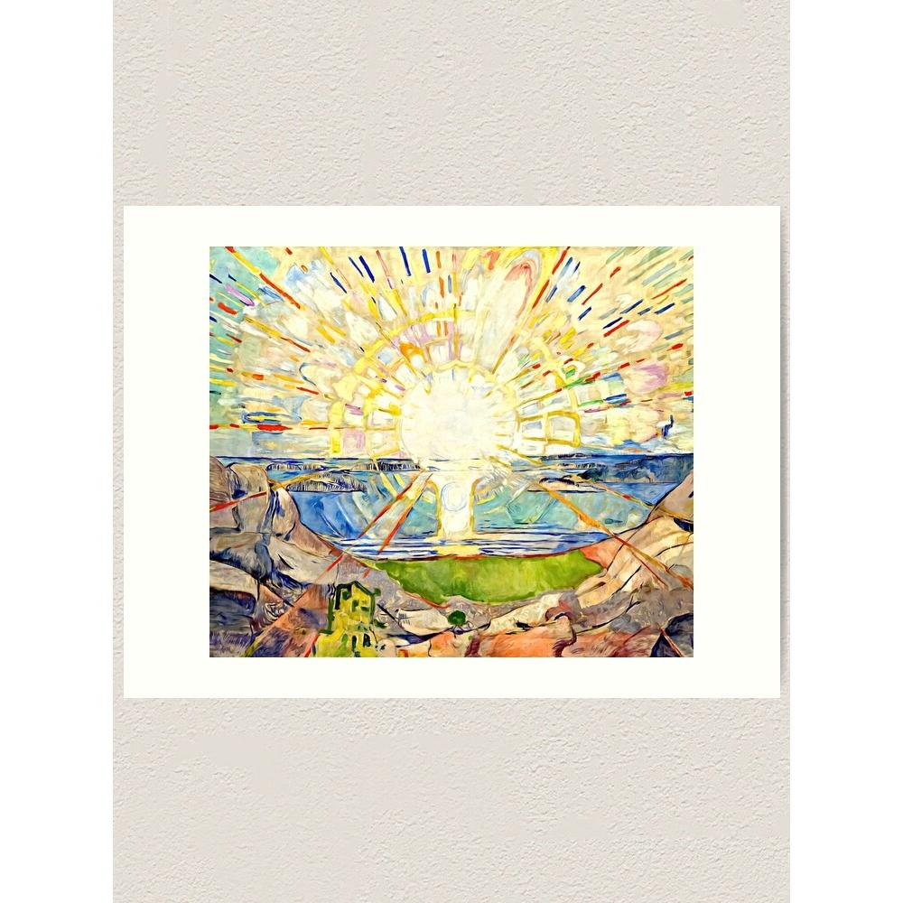 Edvard Munch s tapestry The Sun, fine art 75x100 чёрный