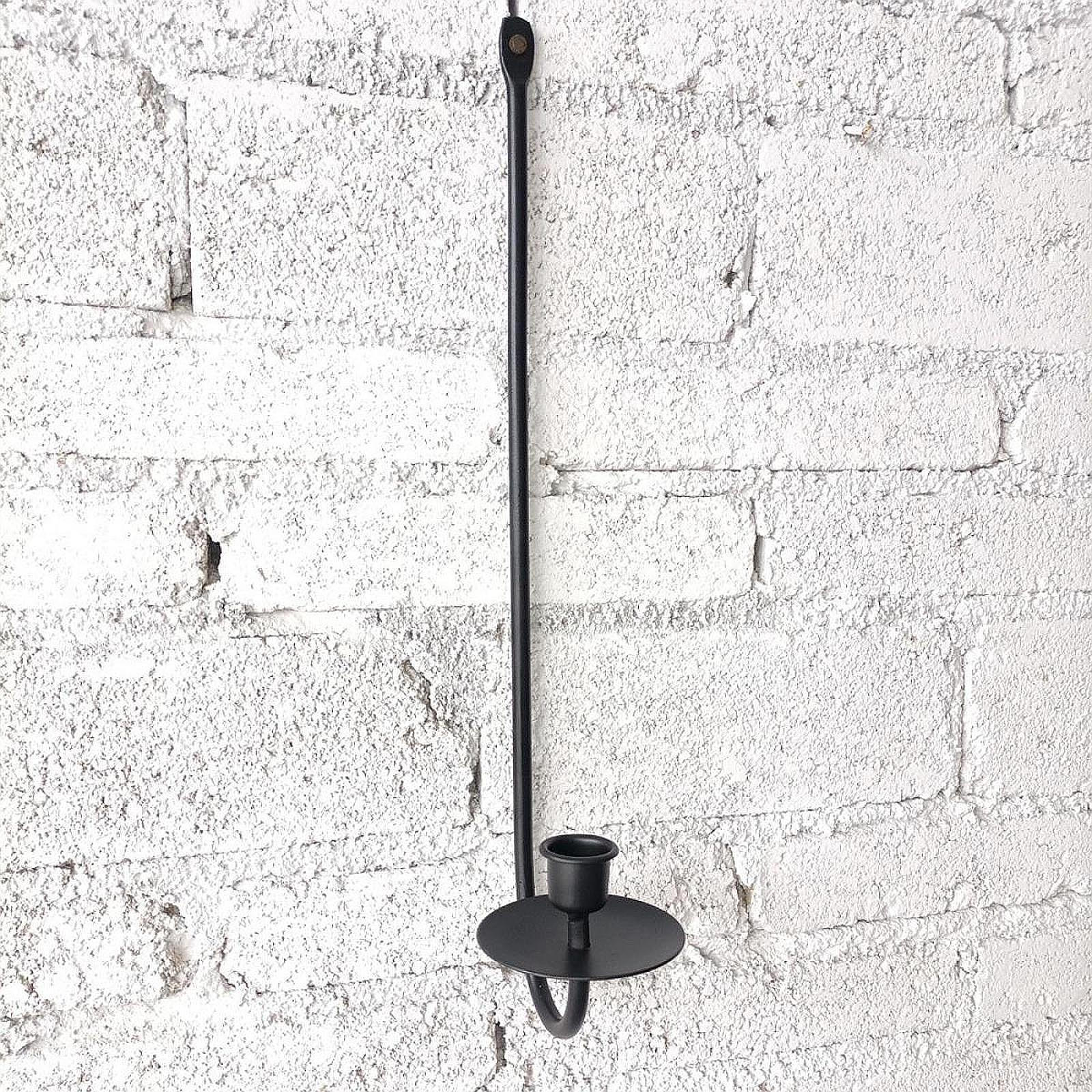 

Подсвечник из железа, идея подарка на годовщину, декоративное бра для столовой и камина 1x Black