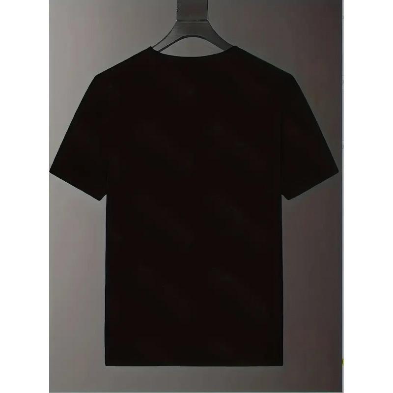 European sizes Summer men's casual sports top, round neck T-shirt, made of pure cotton fabric, fashionable and versatile, printed