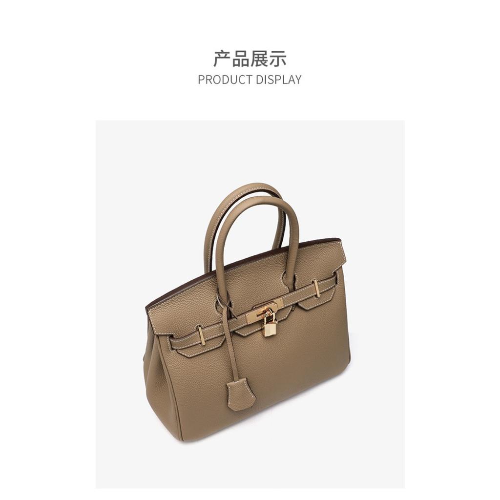 Damenhandtasche TOGO-Leder erste Schicht Rindsleder Platin-Tasche Schulter-Umhängetasche Handtasche Große Kapazität Pendler Vielseitig Freizeit-Tasche