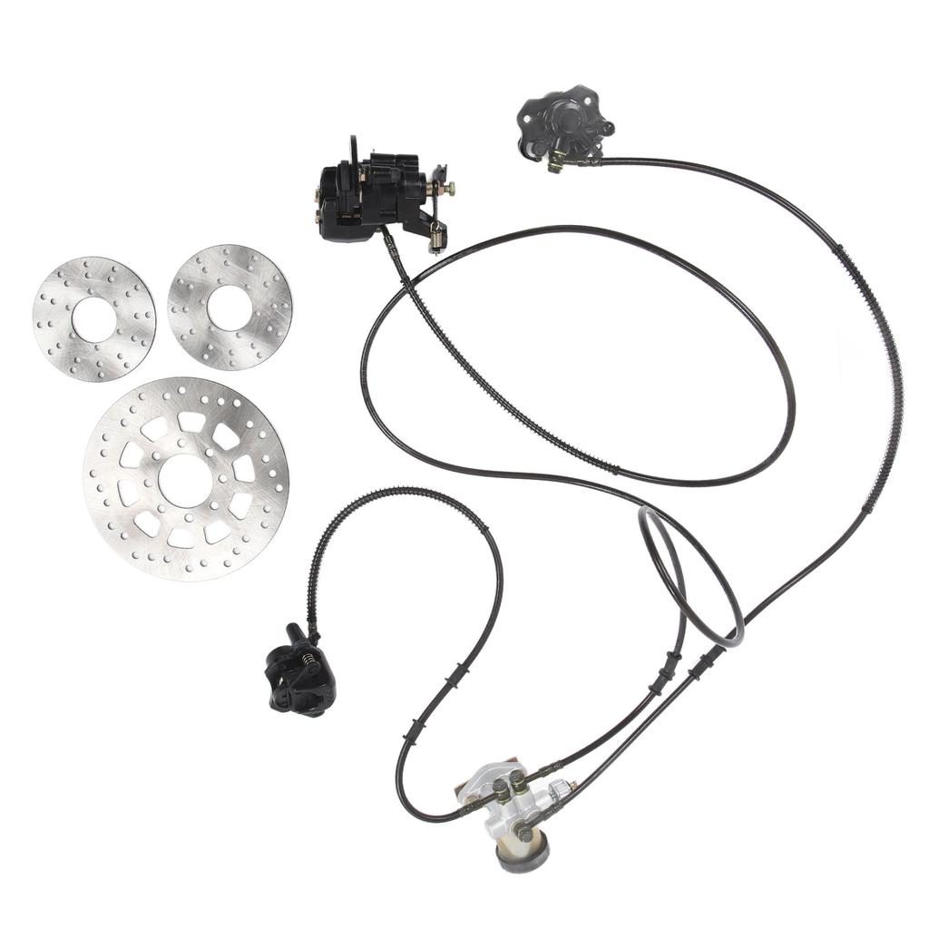 Brake Master Cylinder Kit Hydraulic Disc Brake Set with 3 Brake Discs for 150CC Go Kart ATV