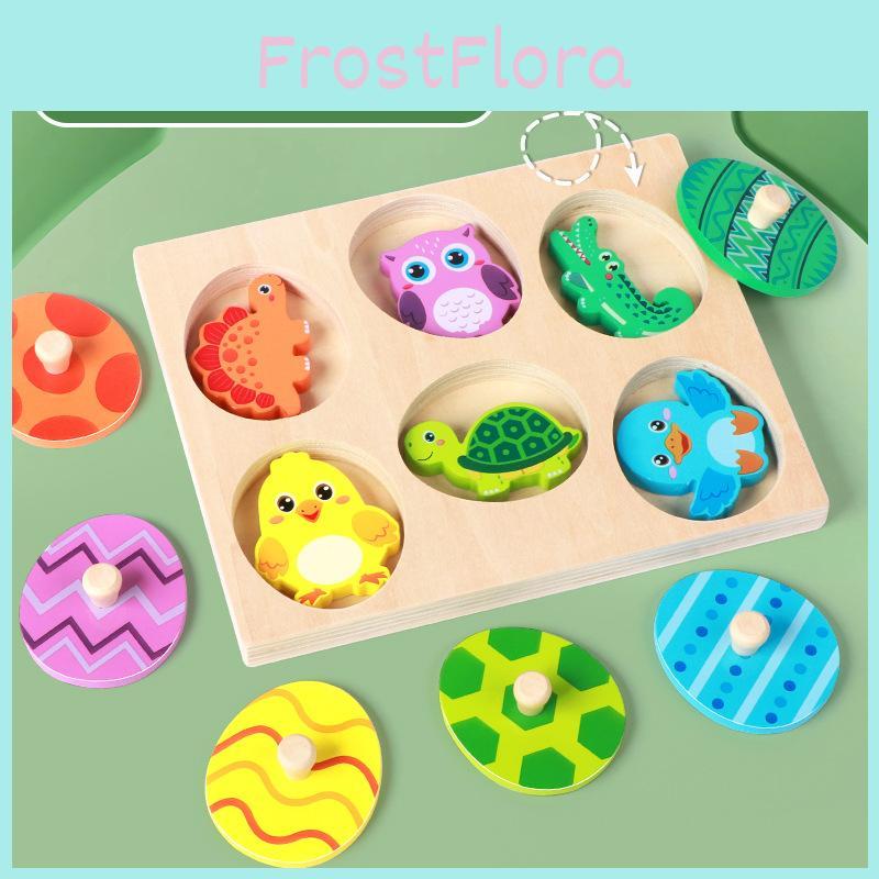 Wooden Turtle Dinosaur Animal Egg Puzzle Game For Kids With Animal Figures Educational Toy For Early Learning