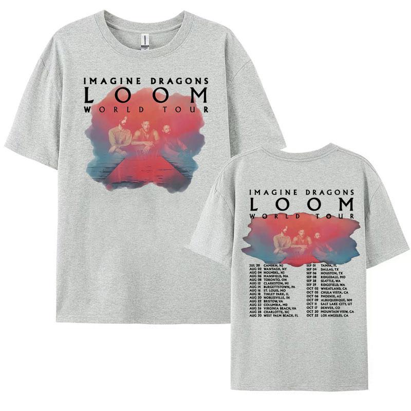 Imagine Dragons Band Loom Tour 2024 New Album Graphic T Shirts Mens Women Harajuku Hip Hop Punk Oversized 100 Cotton Tshirt