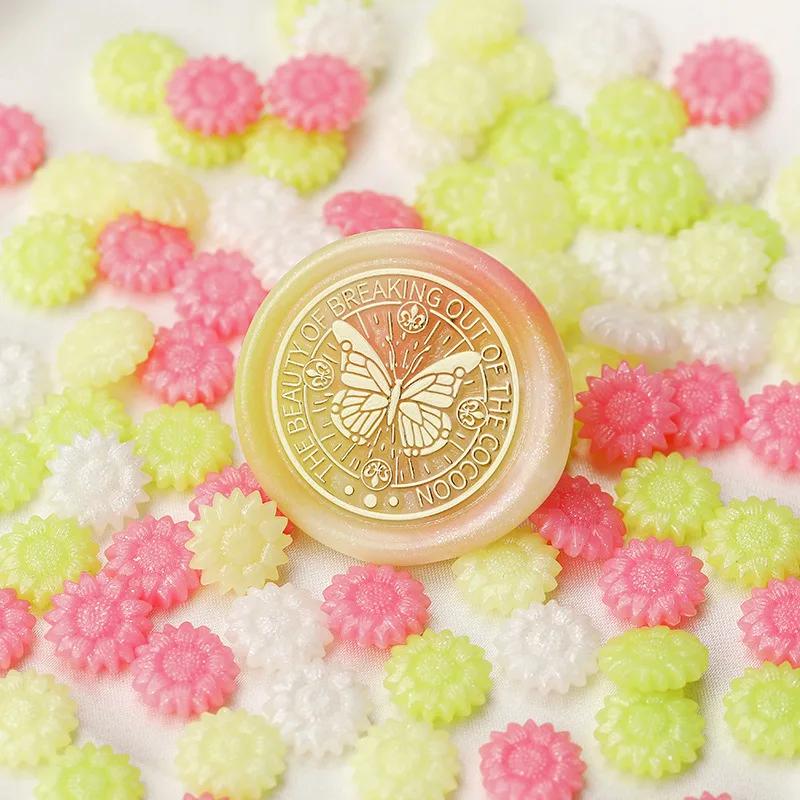 500g Cute Beautiful Mixed Color Sunflower Sealing Wax Particles  for Invitation Envelope Sealing Craft Decoration