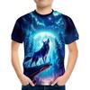 Children's Clothing Boys Tshirt Short Sleeve Cool 3D Wolf Print Kids Summer Clothes Stylish Streetwear Round Neck Girl Clothes