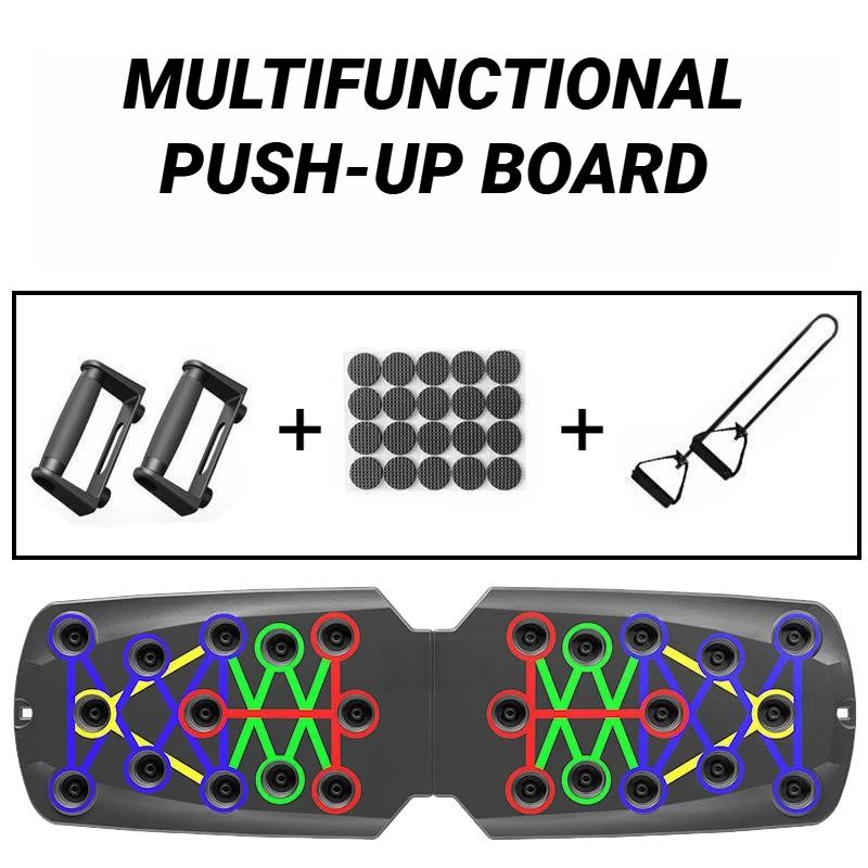 Portable Multifunctional Push Up Board for Home Workout Foldable Fitness Training Device with Resistance Bar
