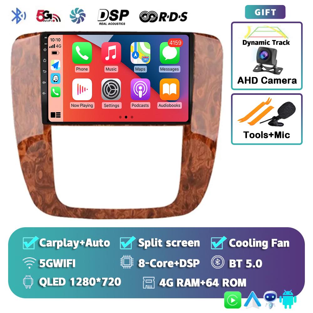 Android 14 Carplay Auto Car Radio For GMC Yukon Chevrolet Tahoe Suburban 2007 - 2012 Multimedia Player GPS Navigation Stereo DSP