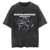 Vintage Washed Bombardiro Crocodilo T Shirt Funny Plane Bomber Crocodile Meme T-shirts Men Women Gothic Casual Humor T Shirts