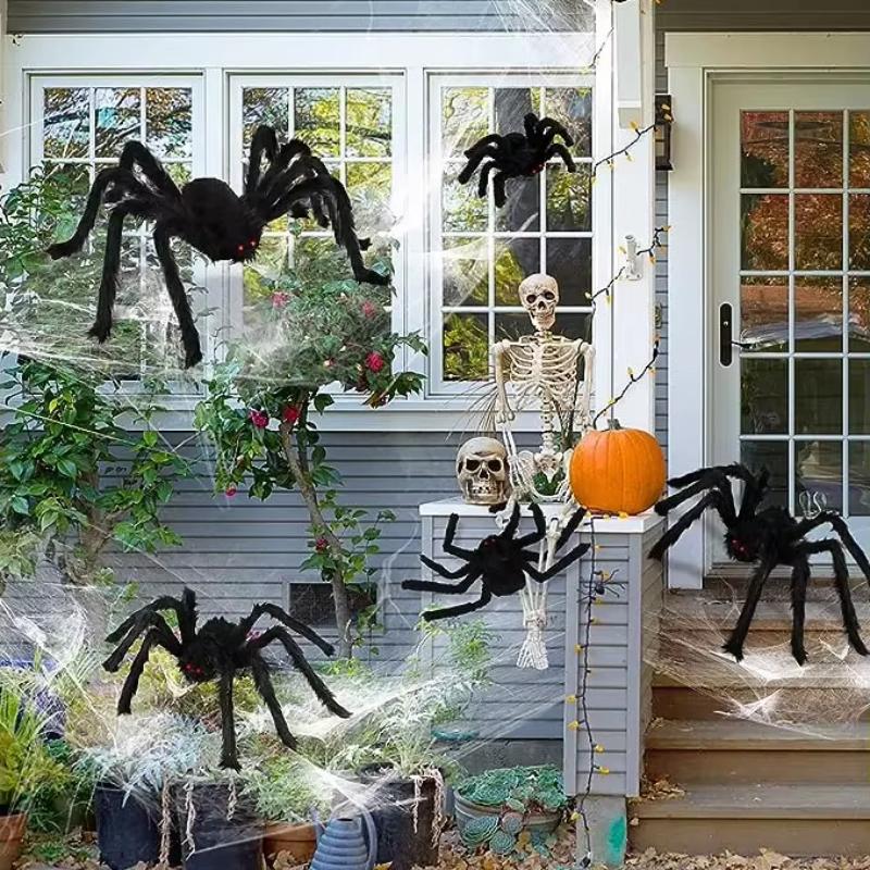 30/50/60/75/90/125/150/200cm Scary Giant Black Spider Halloween Decoration Haunted House Horror Props For Outdoor Home Bar Part
