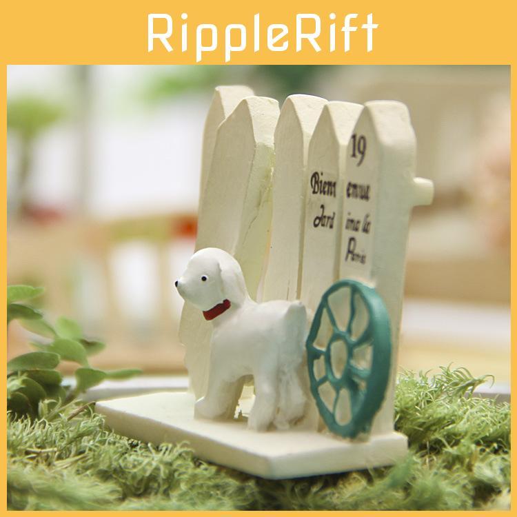 Kleines Harz-Hundezzaun-Ornament für Gartendekoration und Veranstaltungsgeschenkanwendungen