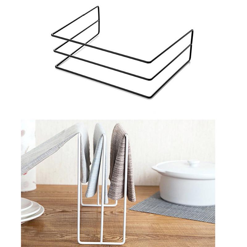 High Quality Iron Towel Rack Kitchen Cupboard Hanging Wash Cloth Organizer Drying Rack