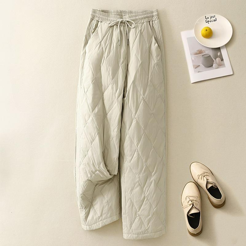 

Cotton Pants Women s Outer Wear High-waisted Wide-leg Pants Winter Casual Pants Cotton Pants Trend S бежевий