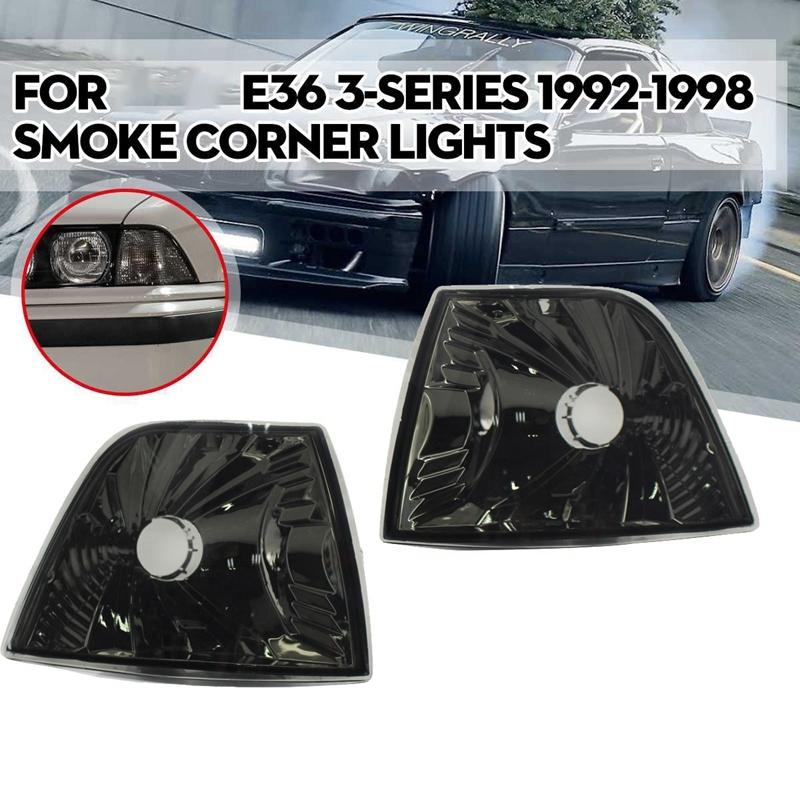Turn Signal Light For-BMW E36 3-Series 1992-1999 4DR Sedan/Hatchback Smoke Lens Corner Lights 63138353279 63138353280