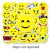 50 Cute Smiling Face Expressions Waterproof Creative Suitcases and Suitcases Laptop Cartoon Graffiti Stickers