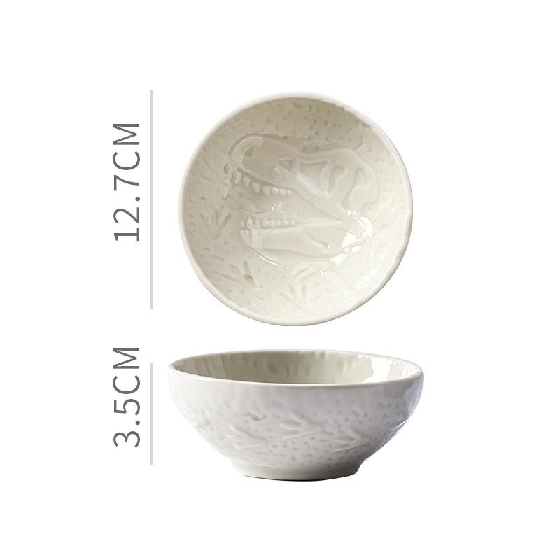 Ceramic Plate Retro Kiln Glaze Dinosaur Plate Barbecue Mini Dipping Dish Sashimi Sushi Soy Sauce Dishes Home Desktop Snack Plate