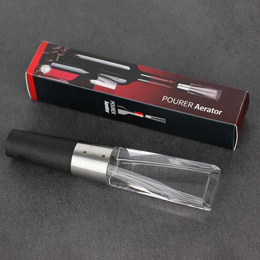 2 IN 1 Wine Decanter Mini Wine Filter Air Intake Bottle Pourer Aerator Fast Decanter Stainless Steel Kitchen Gadgets Universal Portable
